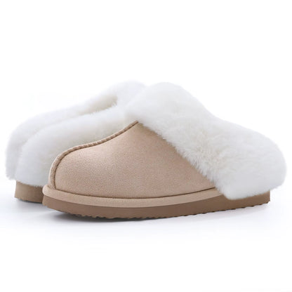 Fluffy Fur Slippers for Women Men Furry Fuzzy Home Flats Shoes Winter Plush Slippers Indoor Couple Cozy House Fur Shoes