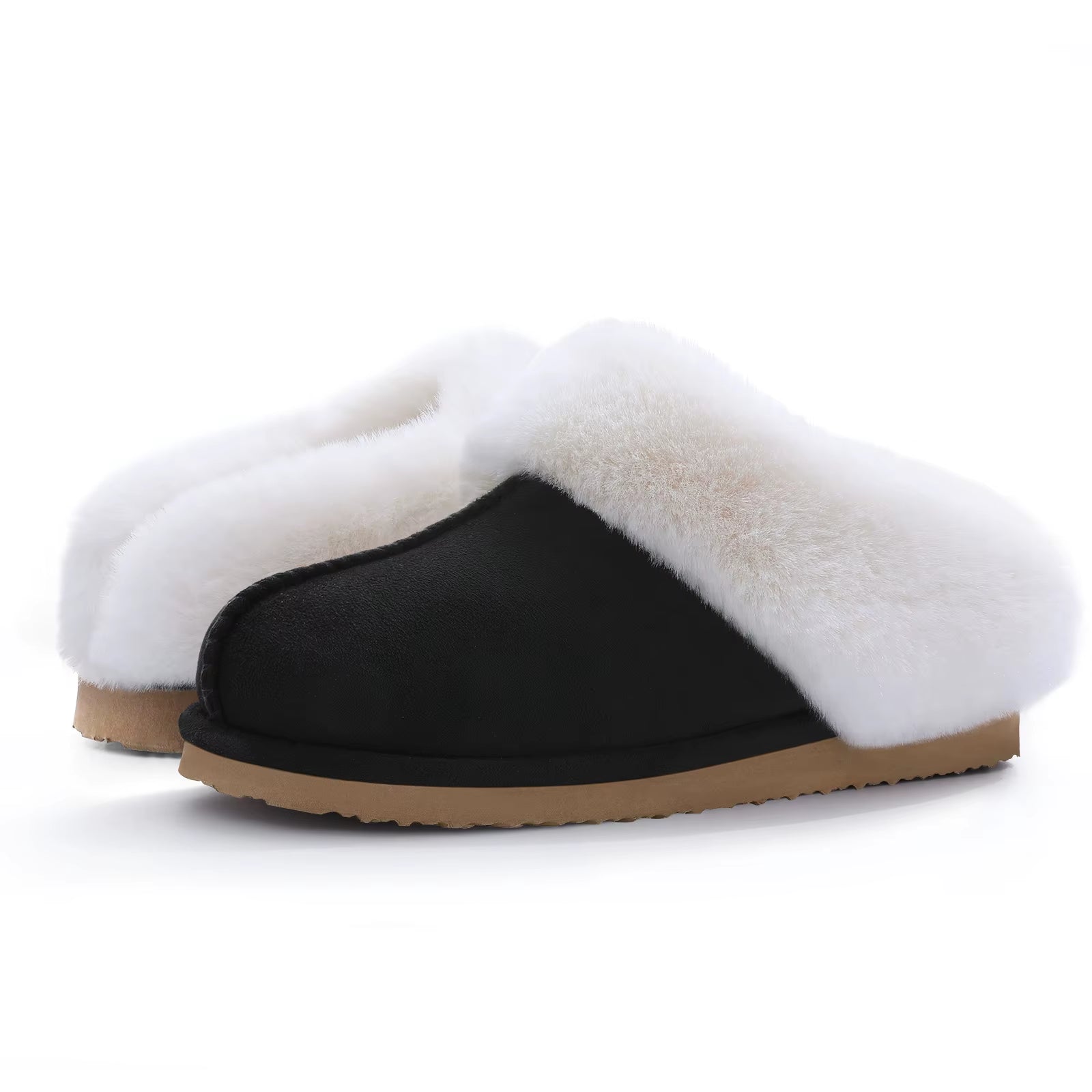 Fluffy Fur Slippers for Women Men Furry Fuzzy Home Flats Shoes Winter Plush Slippers Indoor Couple Cozy House Fur Shoes