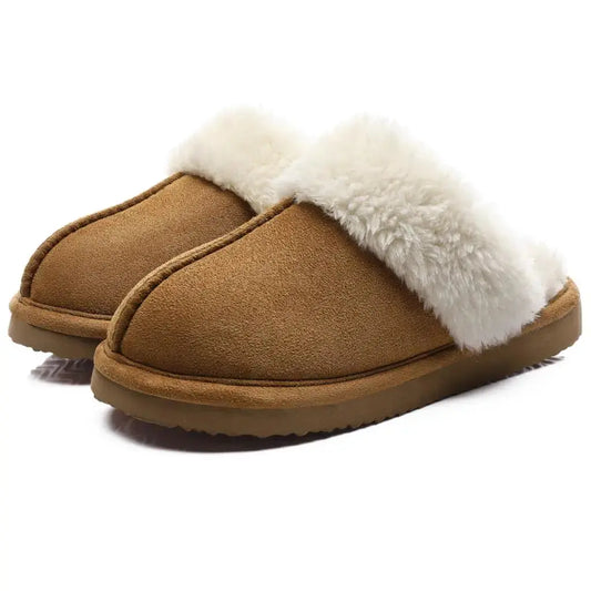 Women Plush Cotton Slippers Winter Indoor Warm Soft House Slipper Comfort Memory Foam Slides Outdoor Fur Fuzzy Flat Shoe