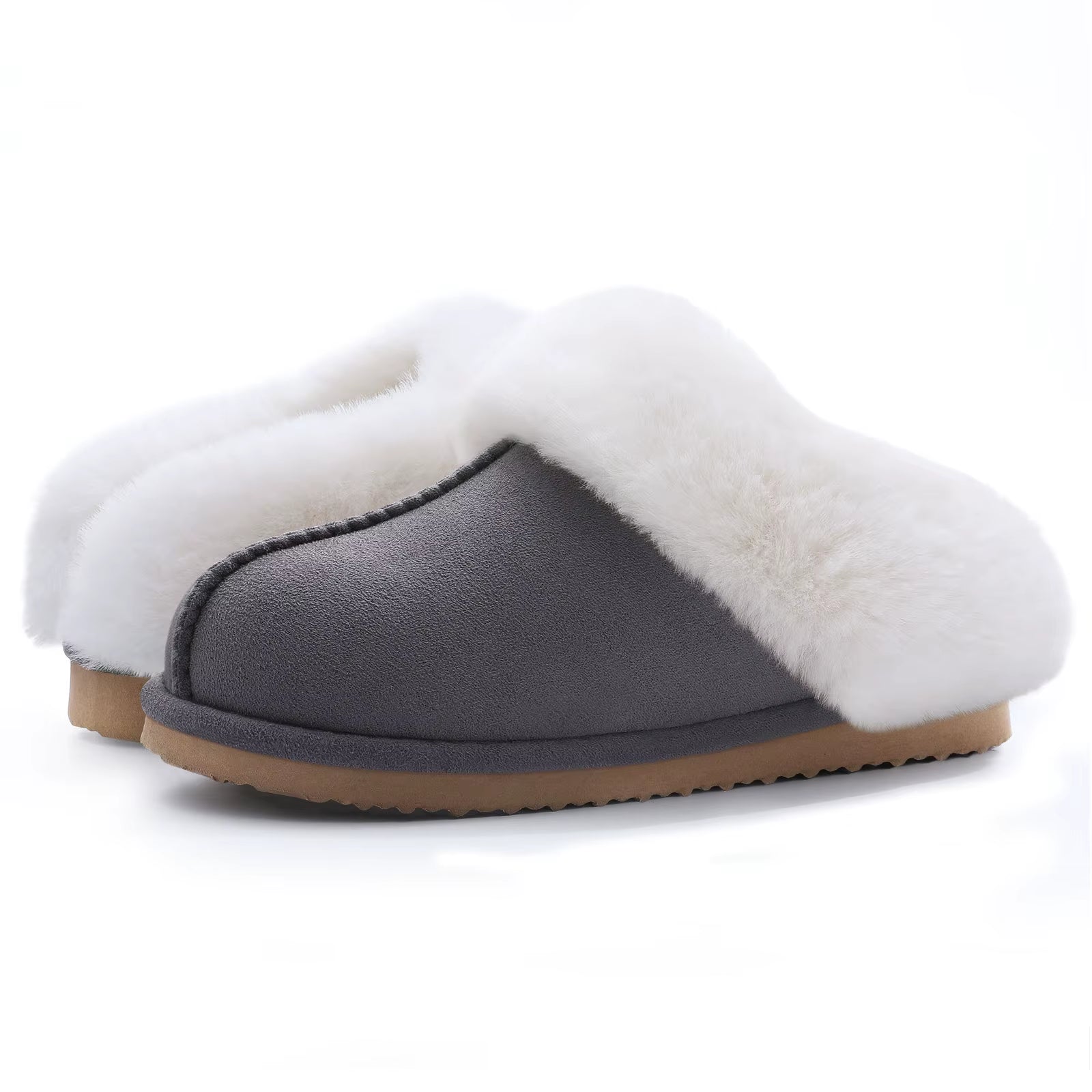 Fluffy Fur Slippers for Women Men Furry Fuzzy Home Flats Shoes Winter Plush Slippers Indoor Couple Cozy House Fur Shoes